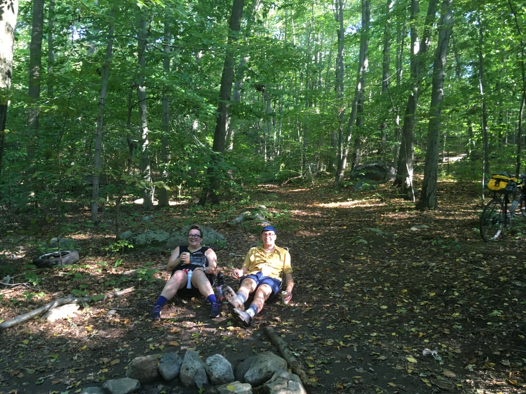 M-- and I at the campsite (Annie's photo)