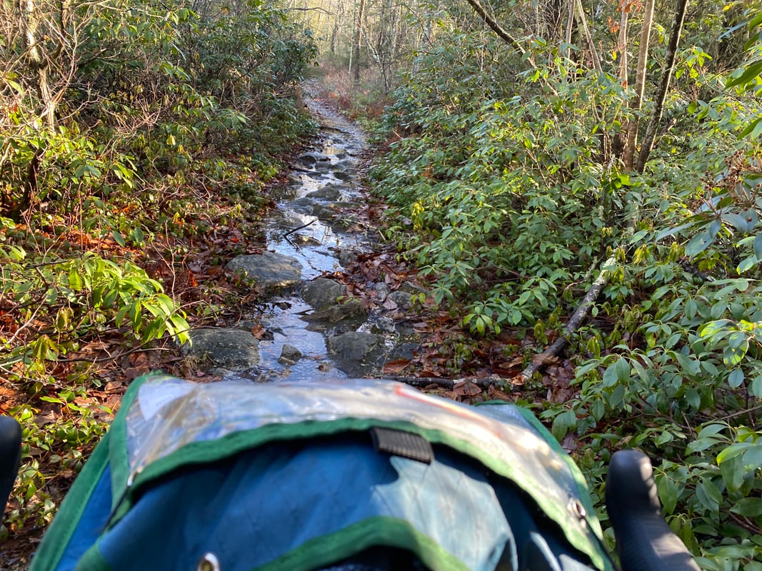 Wet and rocky trail