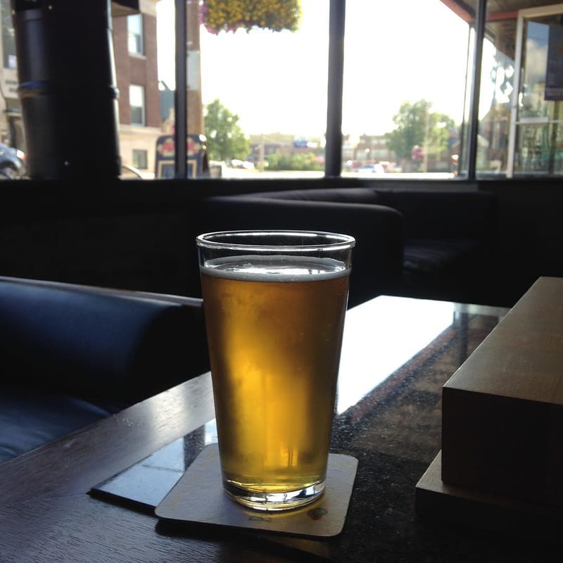 End-of-ride waiting-for-the-train beer in Kenosha