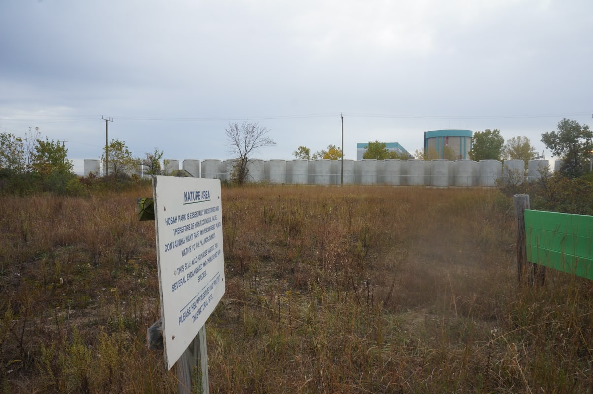 Hosah Park looking south toward Zion Nuclear Power Plant