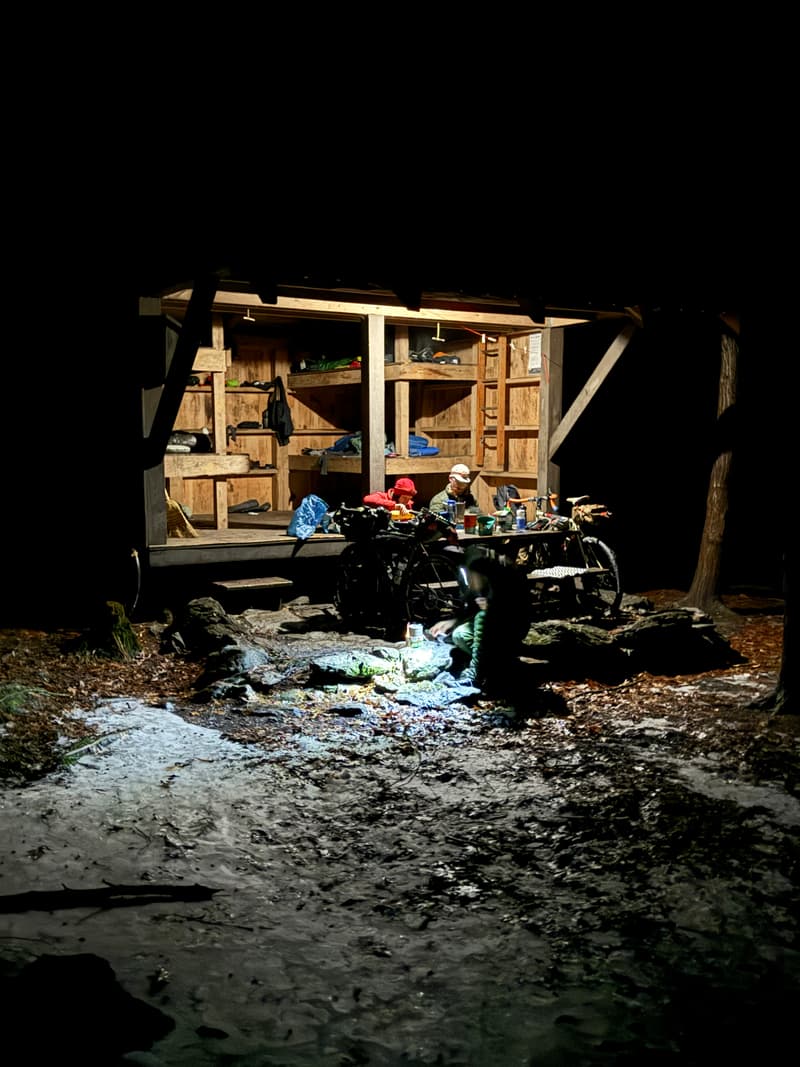 Cold at the lean-to Cold at the lean-to