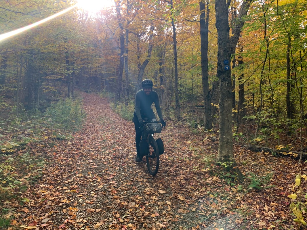 Descending the horse trail