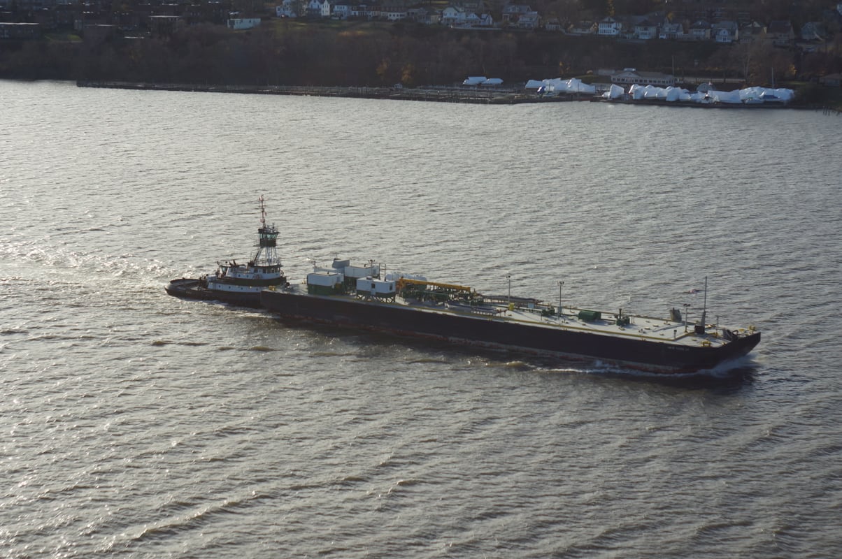 Barge passing Newburgh, New York